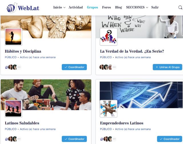 Puedes encontrar ideas para contenido viral en los grupos de WebLat